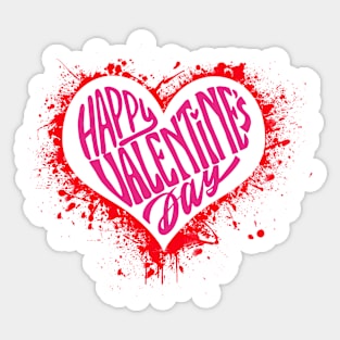 Happy Valentine's Day Heart Sticker